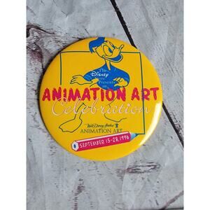 Vintage 1996 Walt Disney Studios Animation Art Celebration Button Donald Duck